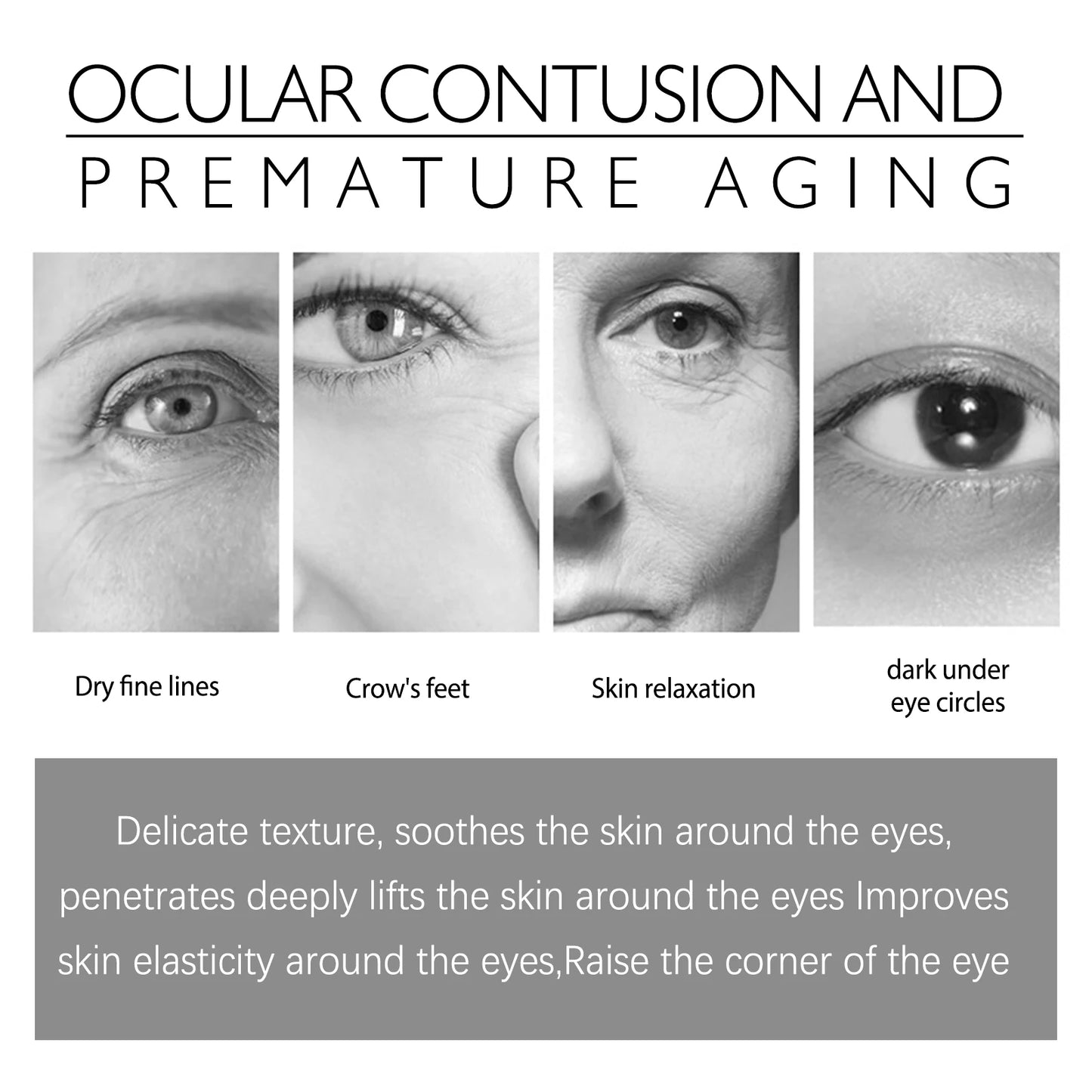 Tightening eye cream reduces fine lines, brightens, deeply moisturizes and nourishes the eyes. Skincare product for the eyes