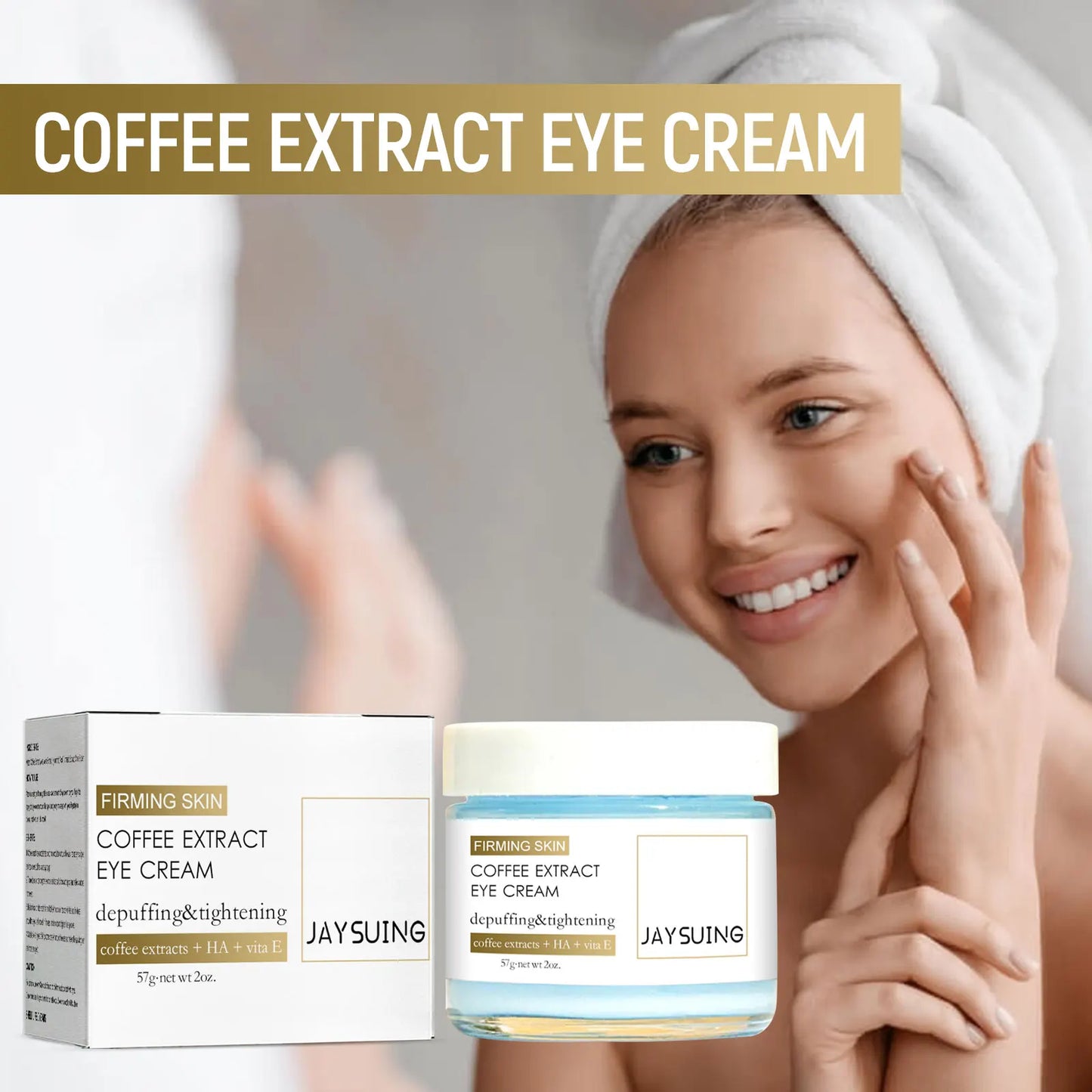 Jaysuing Coffee Firming Eye Cream Fading Dark Circles Eye Skin Around Eyes Moisturizing Fade Fine Lines & Dark Circles Eye CareJ