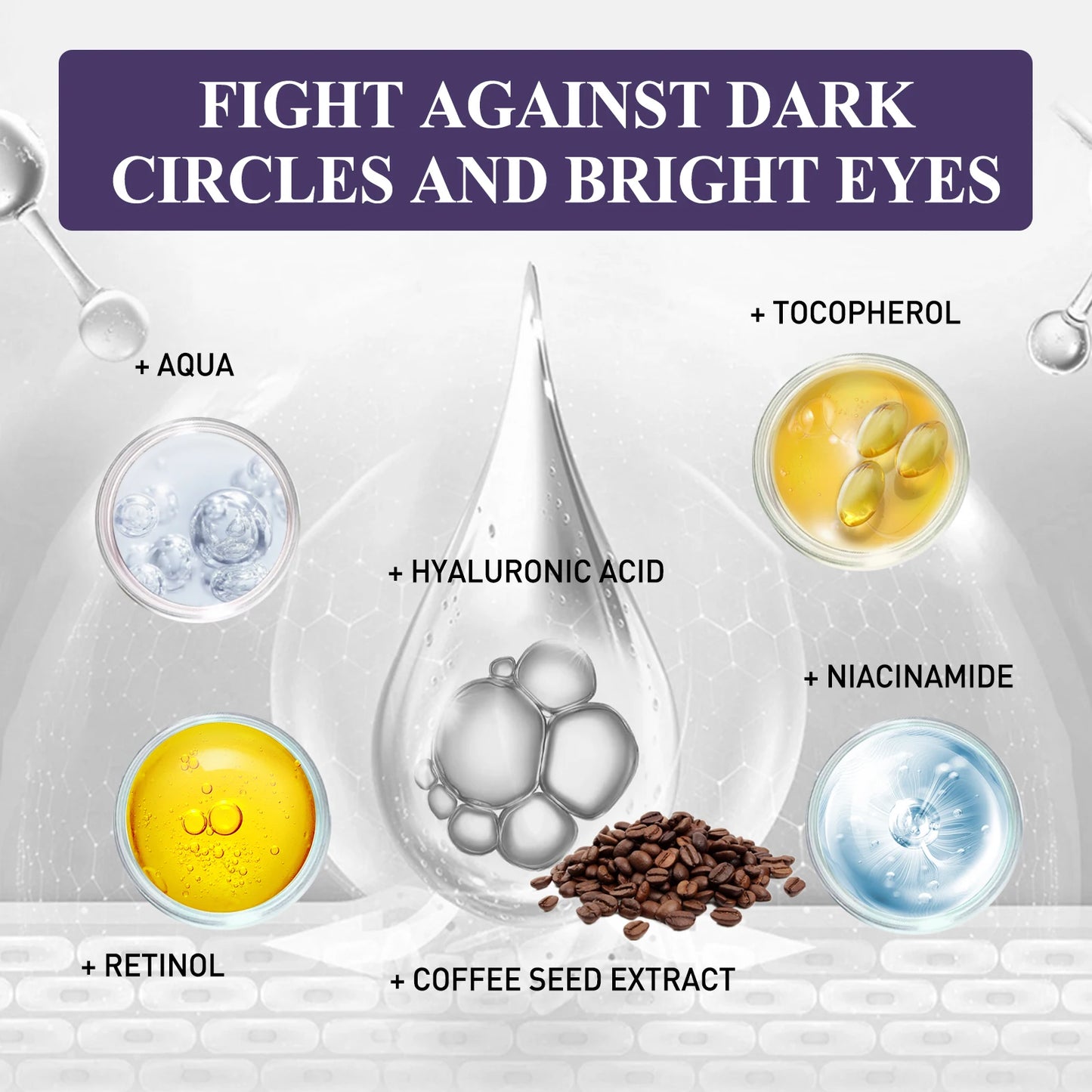 Niacinamide Eye Cream Lightens Dark Circles Tightens Skin, Instant Eye Repair Essence Stick, Women's Eye Care Products