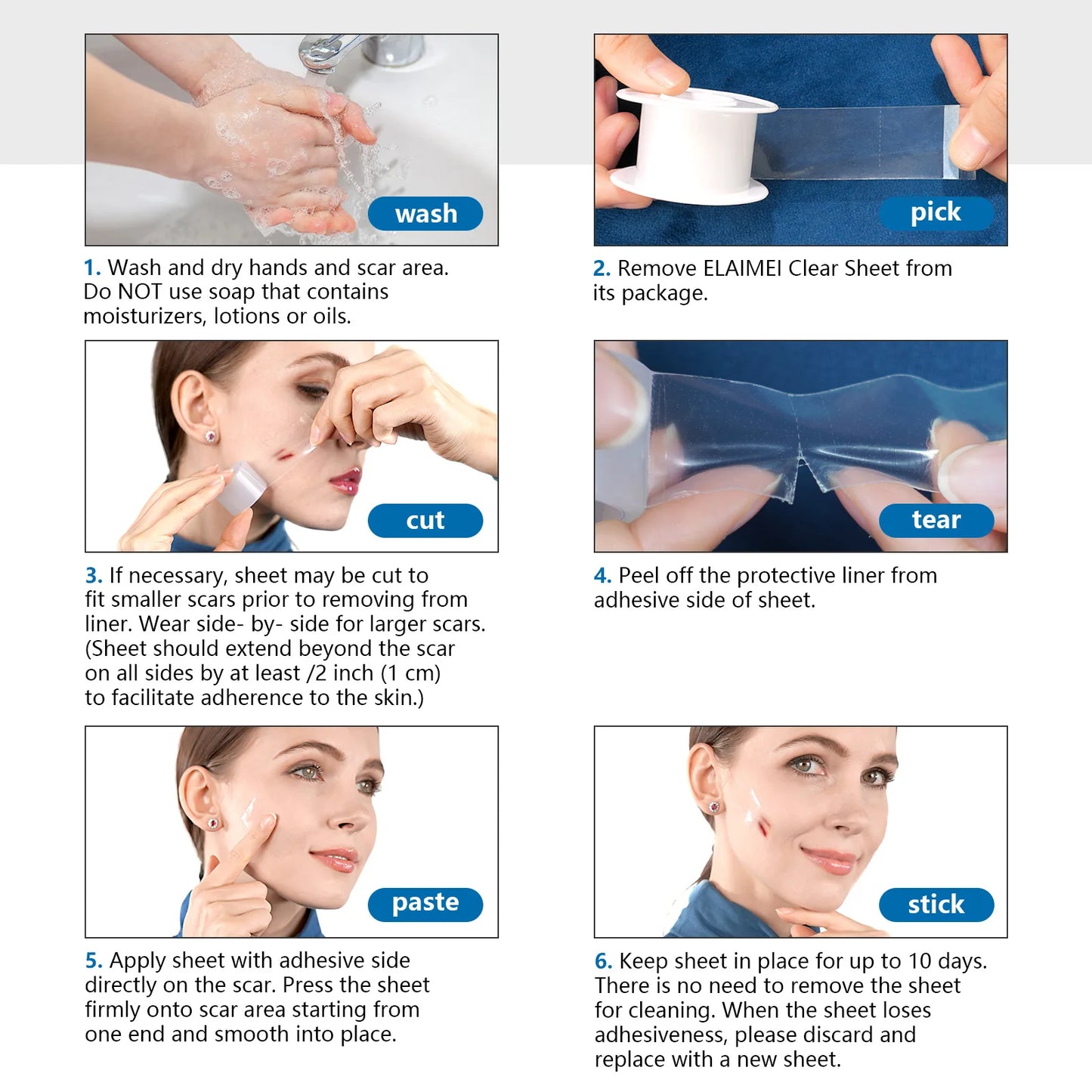 1 Roll Invisible Silicone Scar Sheets , 2.5cm X 150cm Self-Adhesive Scar Cover Tape Reusable and Effective Skin Care Strips
