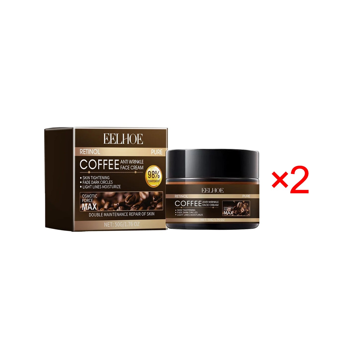 Eelhoe Retinol Coffee Cream Repair Skin Repair Reduce Wrinkles Soft Moisturizing Moisturizing Delicate Skin Cream