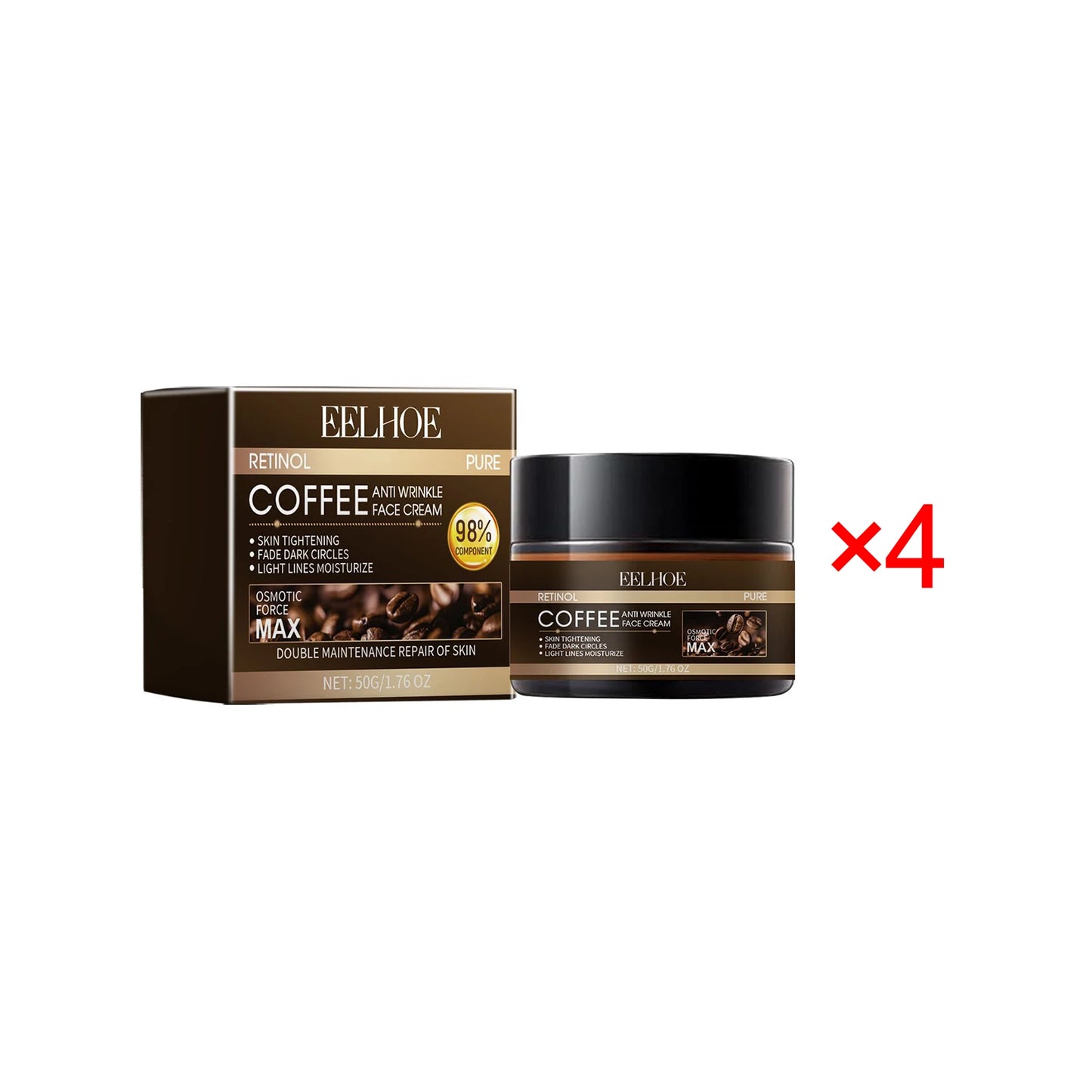 Eelhoe Retinol Coffee Cream Repair Skin Repair Reduce Wrinkles Soft Moisturizing Moisturizing Delicate Skin Cream