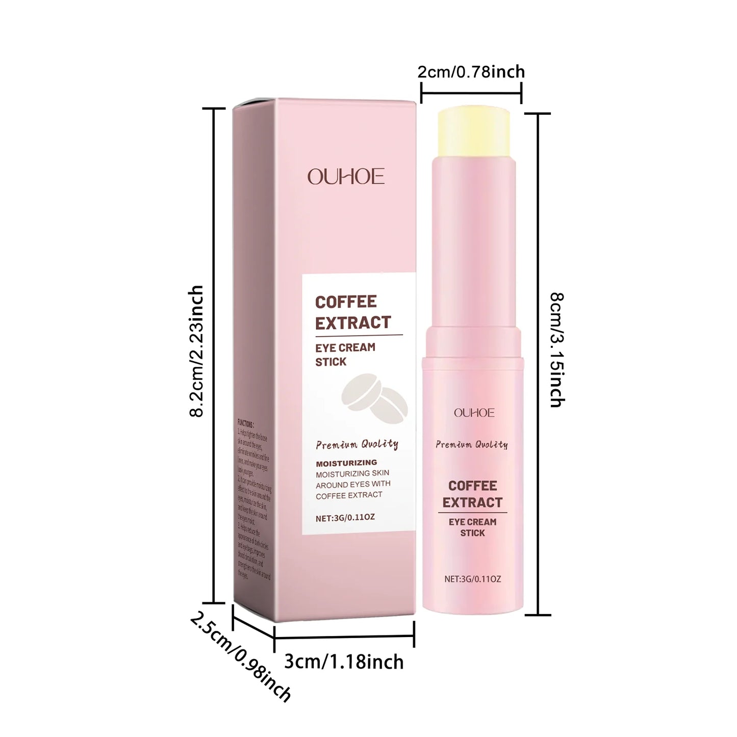 Caffeine Eye Cream Stick Lifting Firming Brighten Eyes Skin Fade Fine Lines Anti Puffiness Hydrating Moisturizing Eye Care Cream