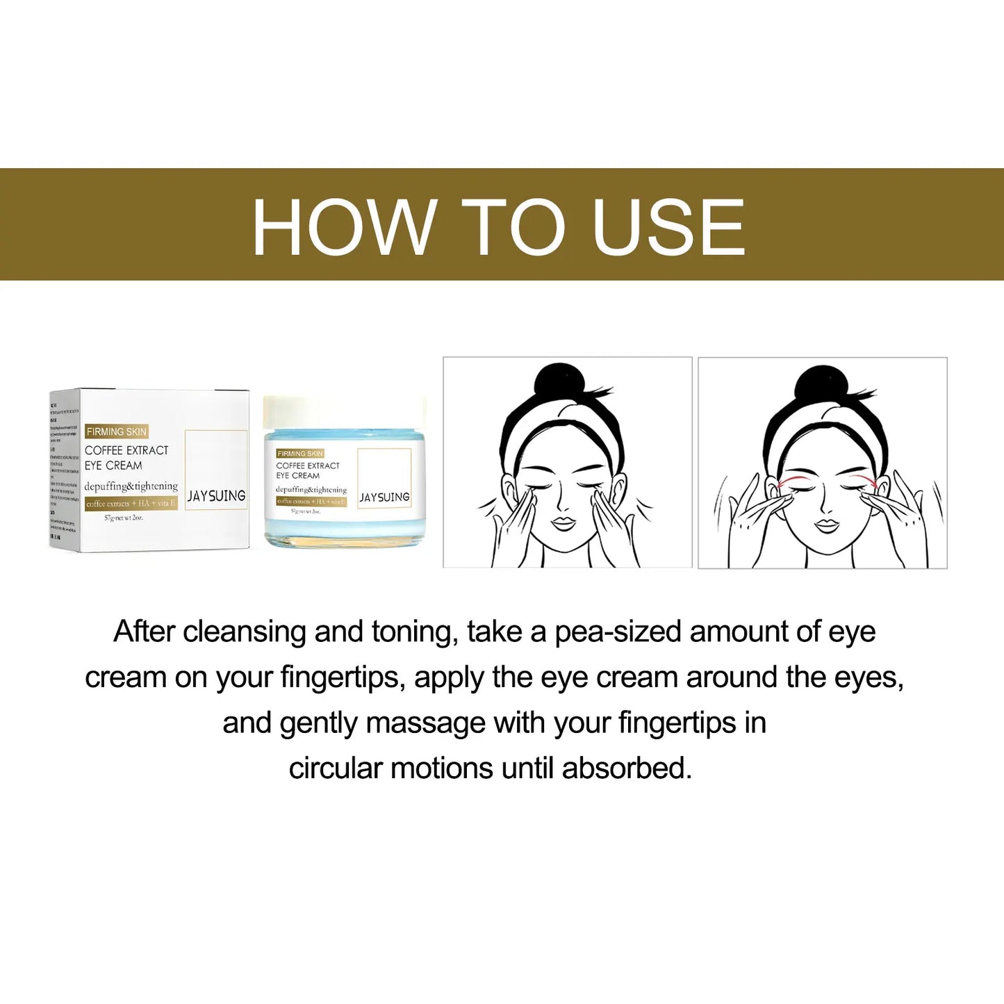 Jaysuing Coffee Firming Eye Cream Fading Dark Circles Eye Skin Around Eyes Moisturizing Fade Fine Lines & Dark Circles Eye CareJ