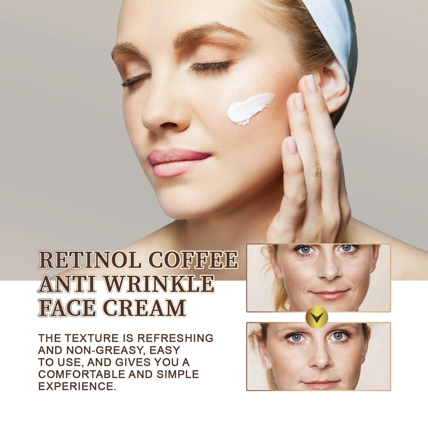 Retinol Caffeine Cream Lightens Fine Lines Firms and Lifts Cream Moisturizes and Brightens Facial Skin Care Products