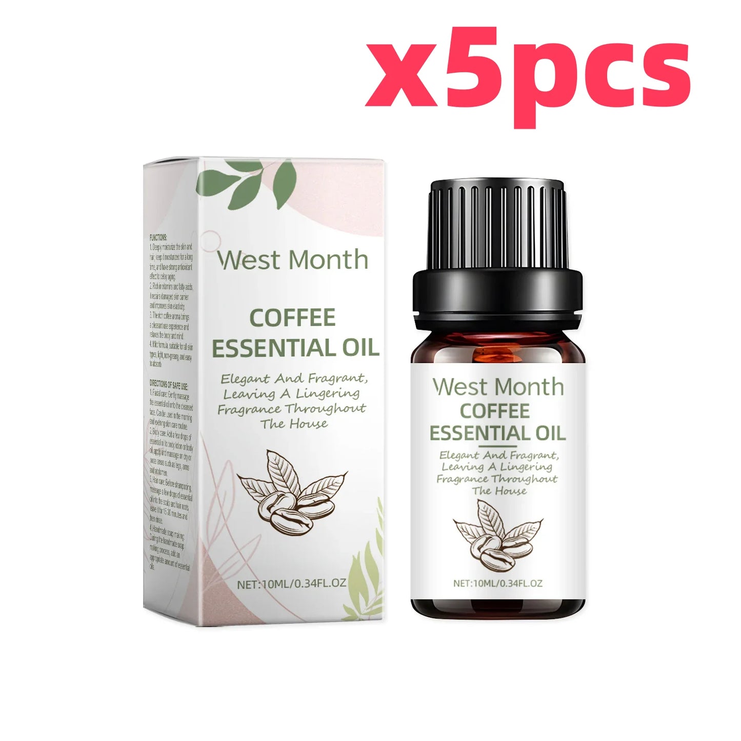 Coffee Fragrance Oil Anti-Aging Stress Relief Diffuser Humidifier Aromatherapy DIY Soap Massage Body Skin Nail Hair Essence Oil