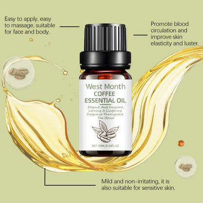 Coffee Fragrance Oil Anti-Aging Stress Relief Diffuser Humidifier Aromatherapy DIY Soap Massage Body Skin Nail Hair Essence Oil