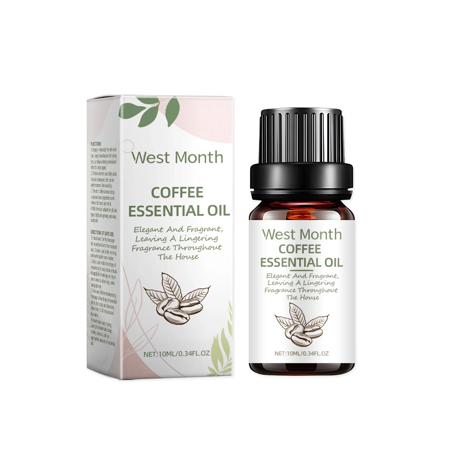 Coffee Fragrance Oil Anti-Aging Stress Relief Diffuser Humidifier Aromatherapy DIY Soap Massage Body Skin Nail Hair Essence Oil