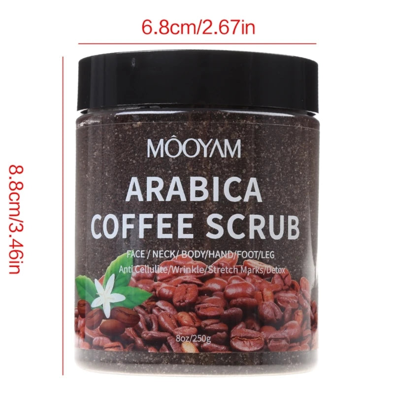 250g Arabica Coffee Body Scrub Cream Dry Dead Skin Exfoliating Polish Paste Anti Cellulite Stretch Mark Deep Drop Shipping