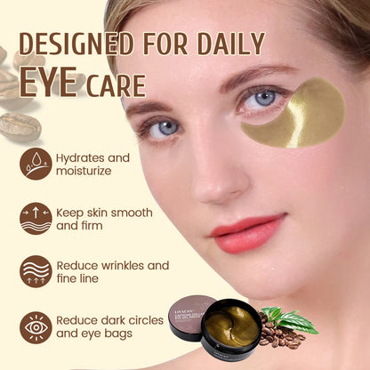Caffeine Collagen Under Eyes Patches Lighten Dark Circles Bags Puffiness Fine Lines Wrinkle Nourish Eye Skin Care Eye Mask 60pcs
