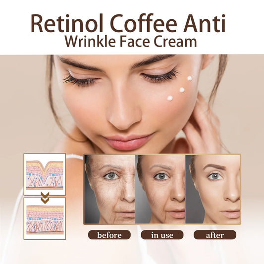 Retinol Caffeine Cream Lightens Fine Lines Firms and Lifts Cream Moisturizes and Brightens Facial Skin Care Products